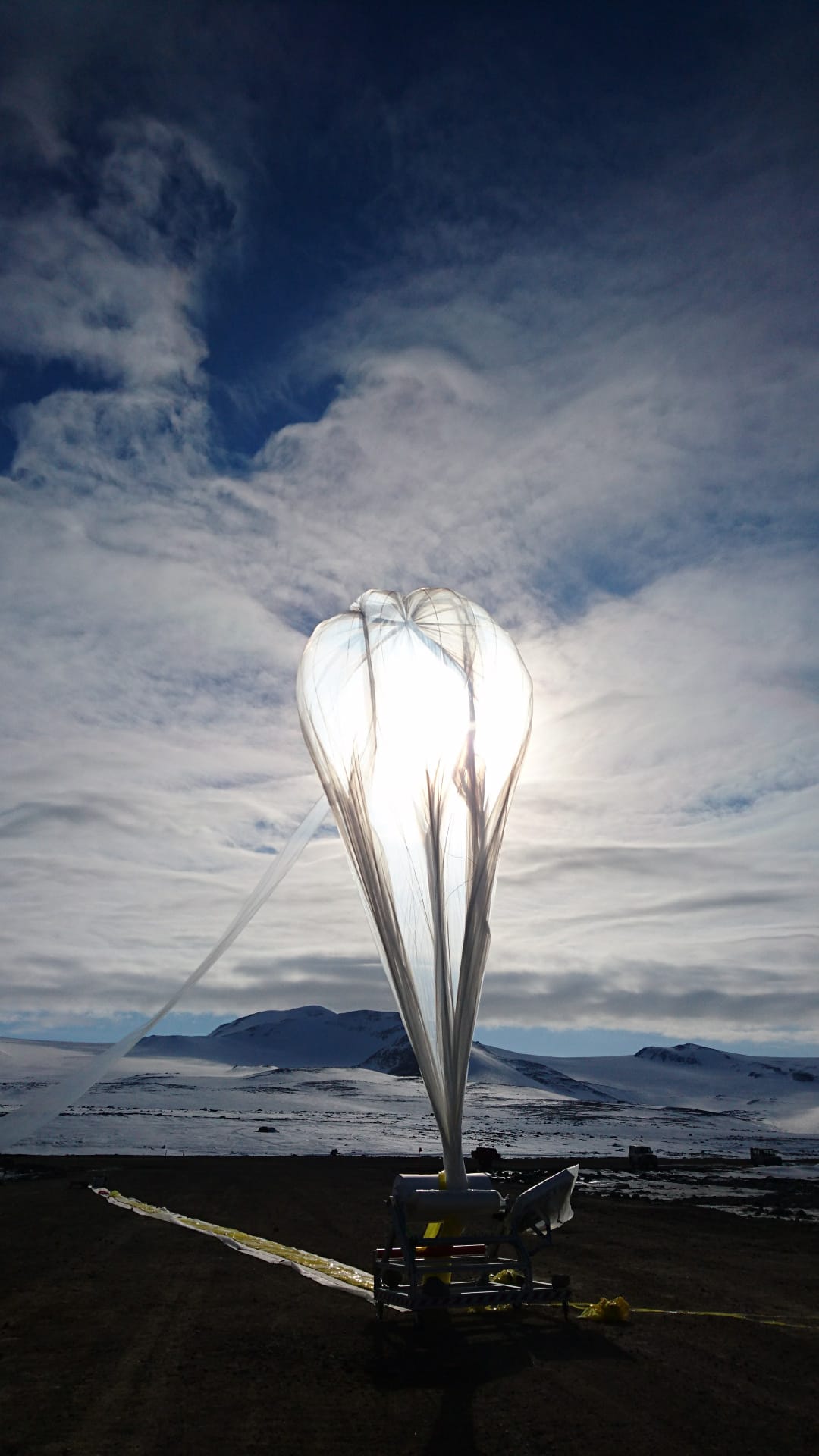 Balloon inflated for the launch of DUSTER2017. Antarctica, Mario Zucchelli Base, 2017.