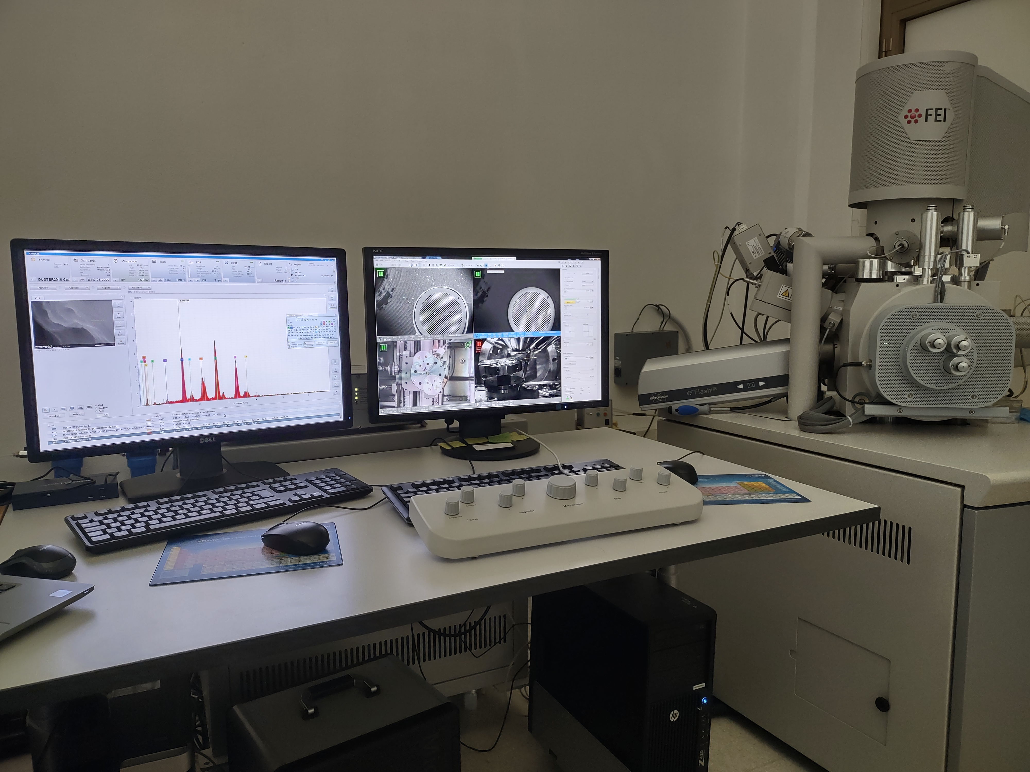 DUSTER2019 analysed at the Field emission scanning electron microscope FEI Quanta 450 FEG of the Center of Instrument Sharing of the University of Pisa (CISUP).